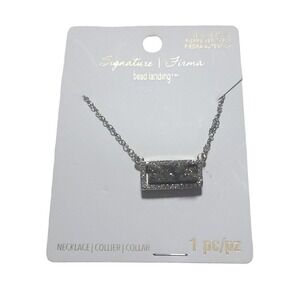 Genuine Stone Druzy Necklace 14k Gold Plated